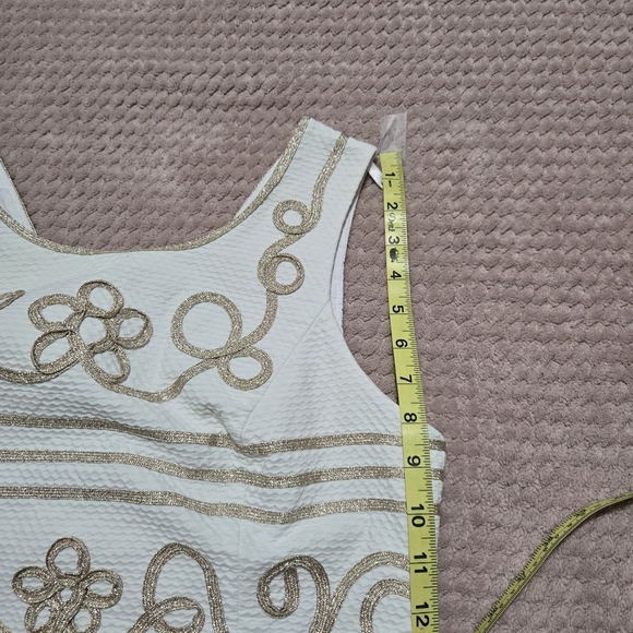 Lilly Pulitzer Strapless White Dress with Gold Accents - Picture 7 of 9